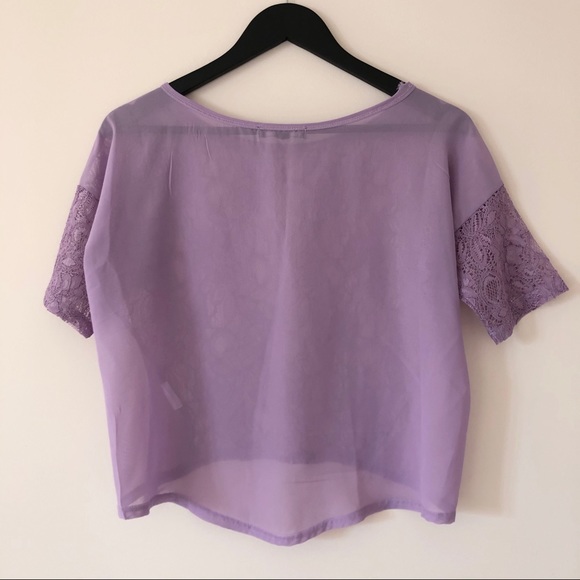 3/$20 🖤 Lavender lace chiffon blouse - Picture 5 of 7